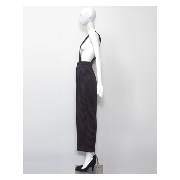 Jean Paul GaultierāVintage Couture Pinstripe Suspender Trousers - Picture 5 of 8